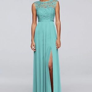 David’s Bridal Teal Dress